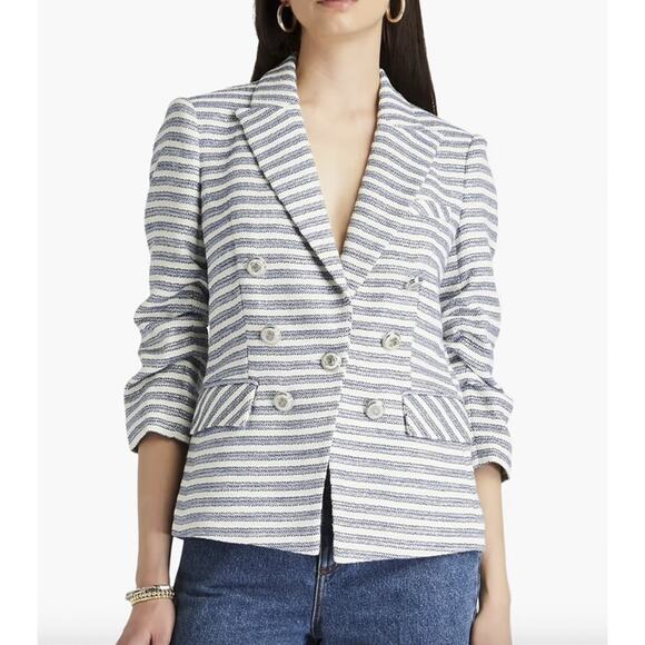 Veronica Beard NWT Ryland Metallic Stripe Dickey Jacket Blazer Size 0 NEW - Picture 1 of 5